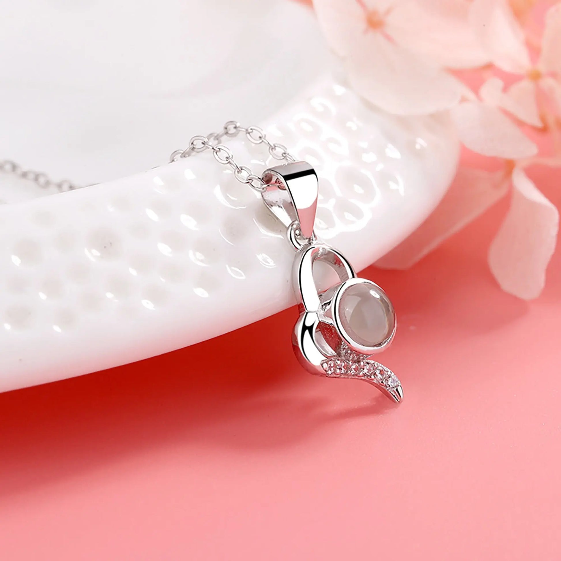 Custom Irregular Heart Pendant Personalized Photo Name Creative Gift Projection Necklace nowadaysfashion