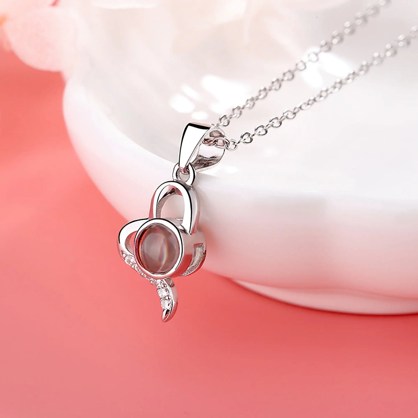 Custom Irregular Heart Pendant Personalized Photo Name Creative Gift Projection Necklace nowadaysfashion
