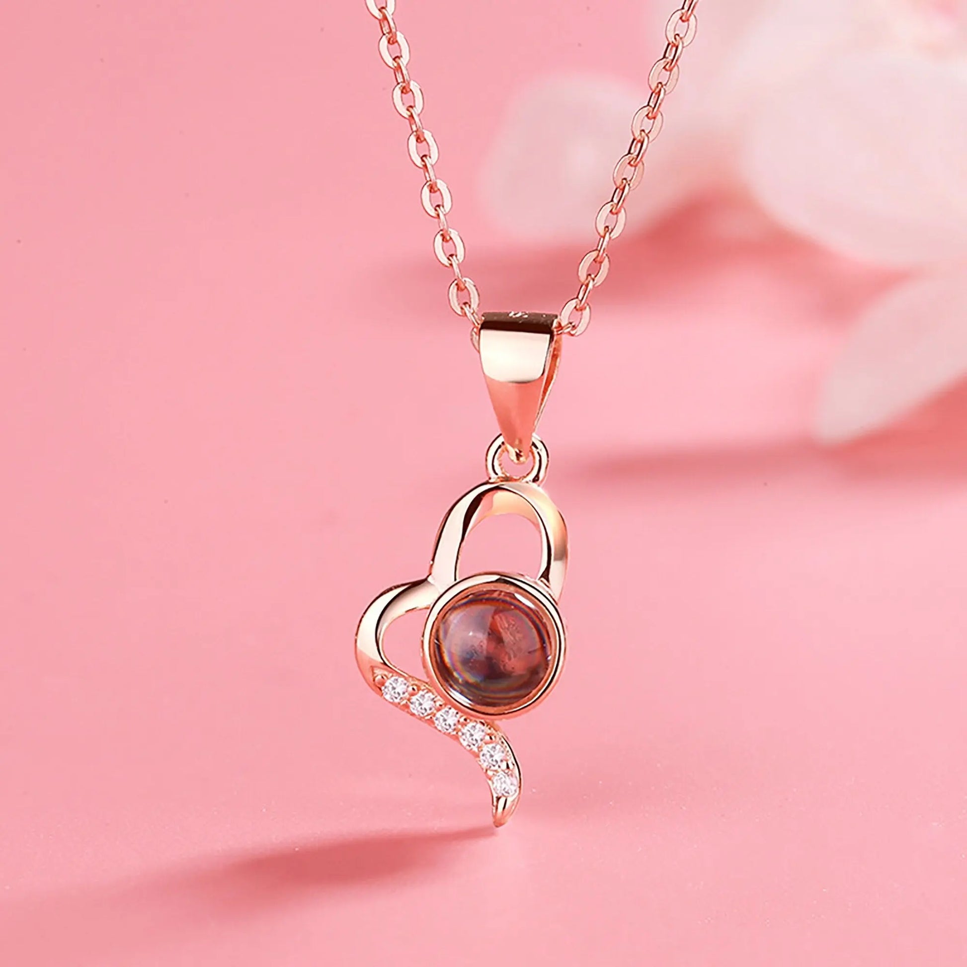 Custom Irregular Heart Pendant Personalized Photo Name Creative Gift Projection Necklace nowadaysfashion