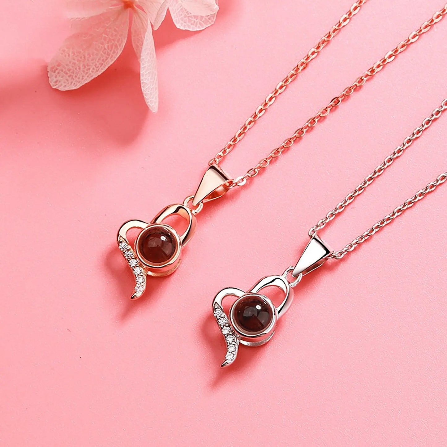 Custom Irregular Heart Pendant Personalized Photo Name Creative Gift Projection Necklace nowadaysfashion