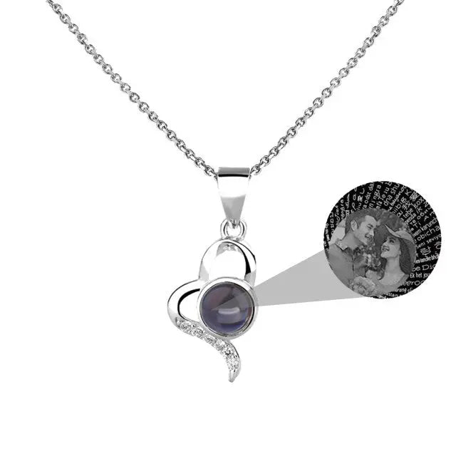 Custom Irregular Heart Pendant Personalized Photo Name Creative Gift Projection Necklace nowadaysfashion