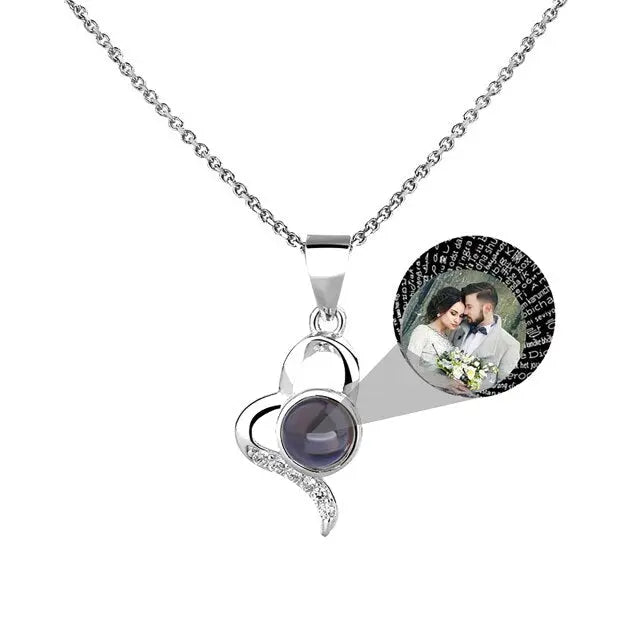 Custom Irregular Heart Pendant Personalized Photo Name Creative Gift Projection Necklace nowadaysfashion