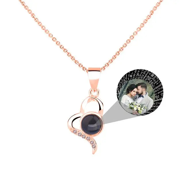Custom Irregular Heart Pendant Personalized Photo Name Creative Gift Projection Necklace nowadaysfashion