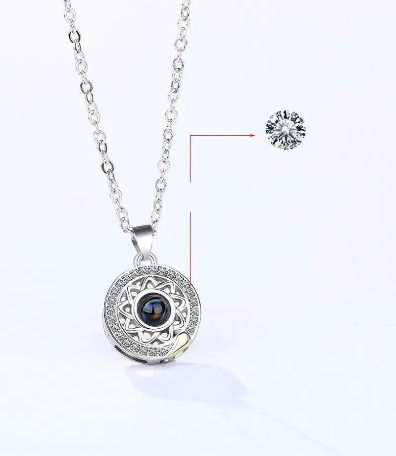 100 Languages Sun and Moon Projection Necklace nowadaysfashion