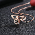 Custom Angel Wing Round Projection Necklace Personalized Photo Projection Name Necklaces nowadaysfashion