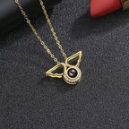 Custom Angel Wing Round Projection Necklace Personalized Photo Projection Name Necklaces nowadaysfashion