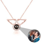 Custom Angel Wing Round Projection Necklace Personalized Photo Projection Name Necklaces nowadaysfashion