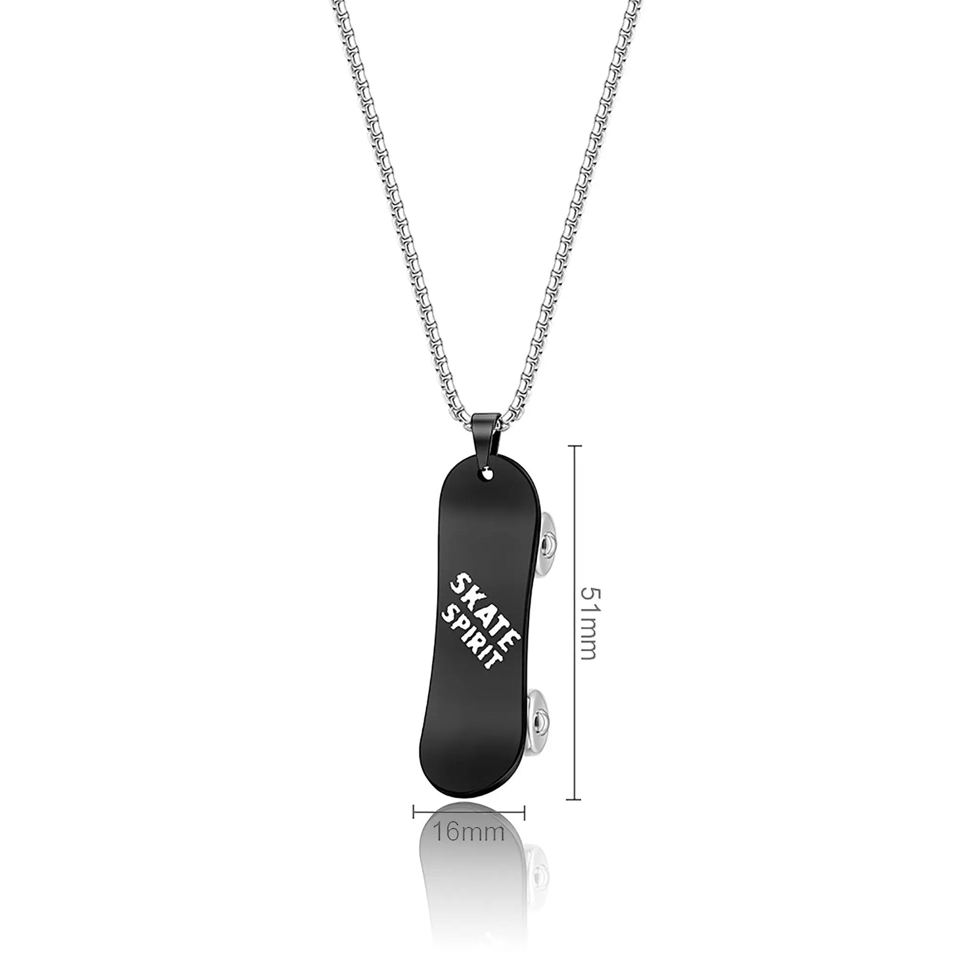 Personalized Stainless Steel Skateboard Pendant Custom Text Necklace nowadaysfashion