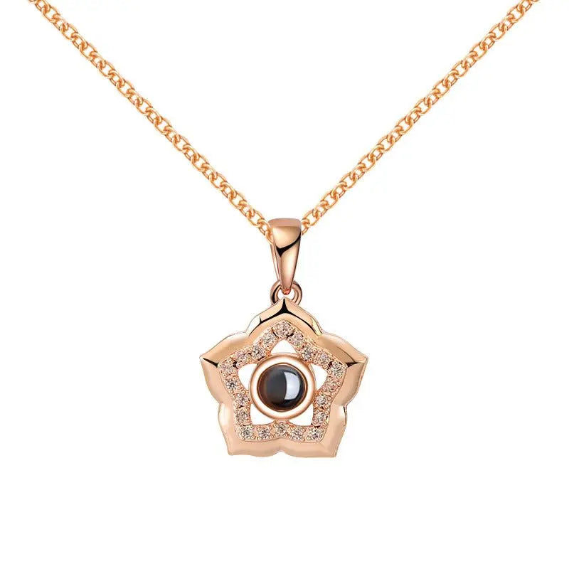 Projection five-pointed star shape pendant necklace picture customization - Blade & Thread