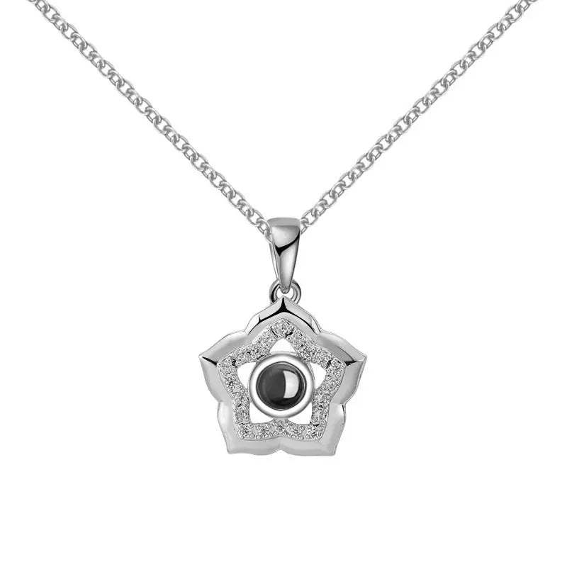 Projection five-pointed star shape pendant necklace picture customization - Blade & Thread