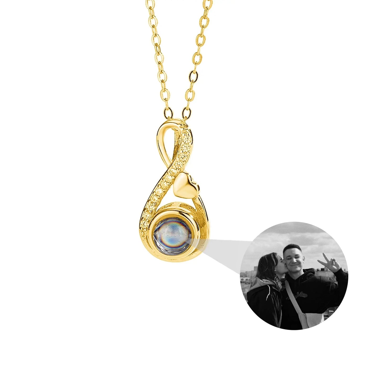 Projection necklace For Customized Photos Romantic Love Memory Wedding Necklace for Women - Blade & Thread
