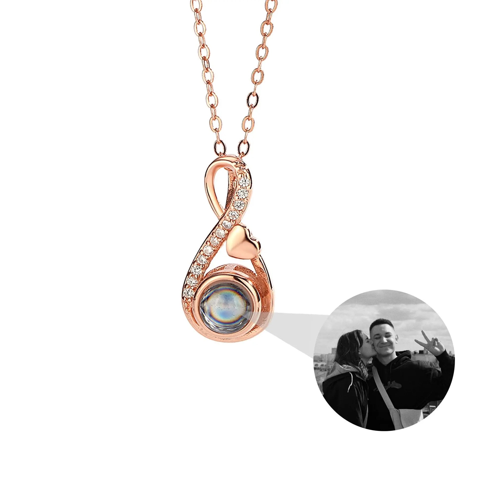 Projection necklace For Customized Photos Romantic Love Memory Wedding Necklace for Women - Blade & Thread