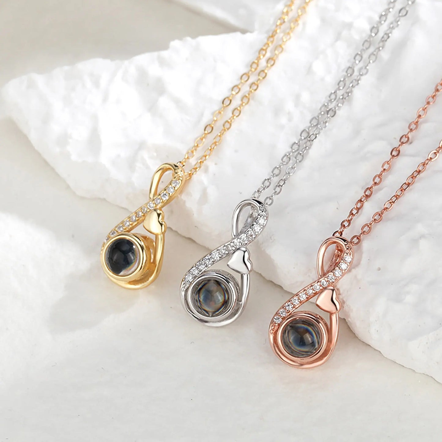 Projection necklace For Customized Photos Romantic Love Memory Wedding Necklace for Women - Blade & Thread