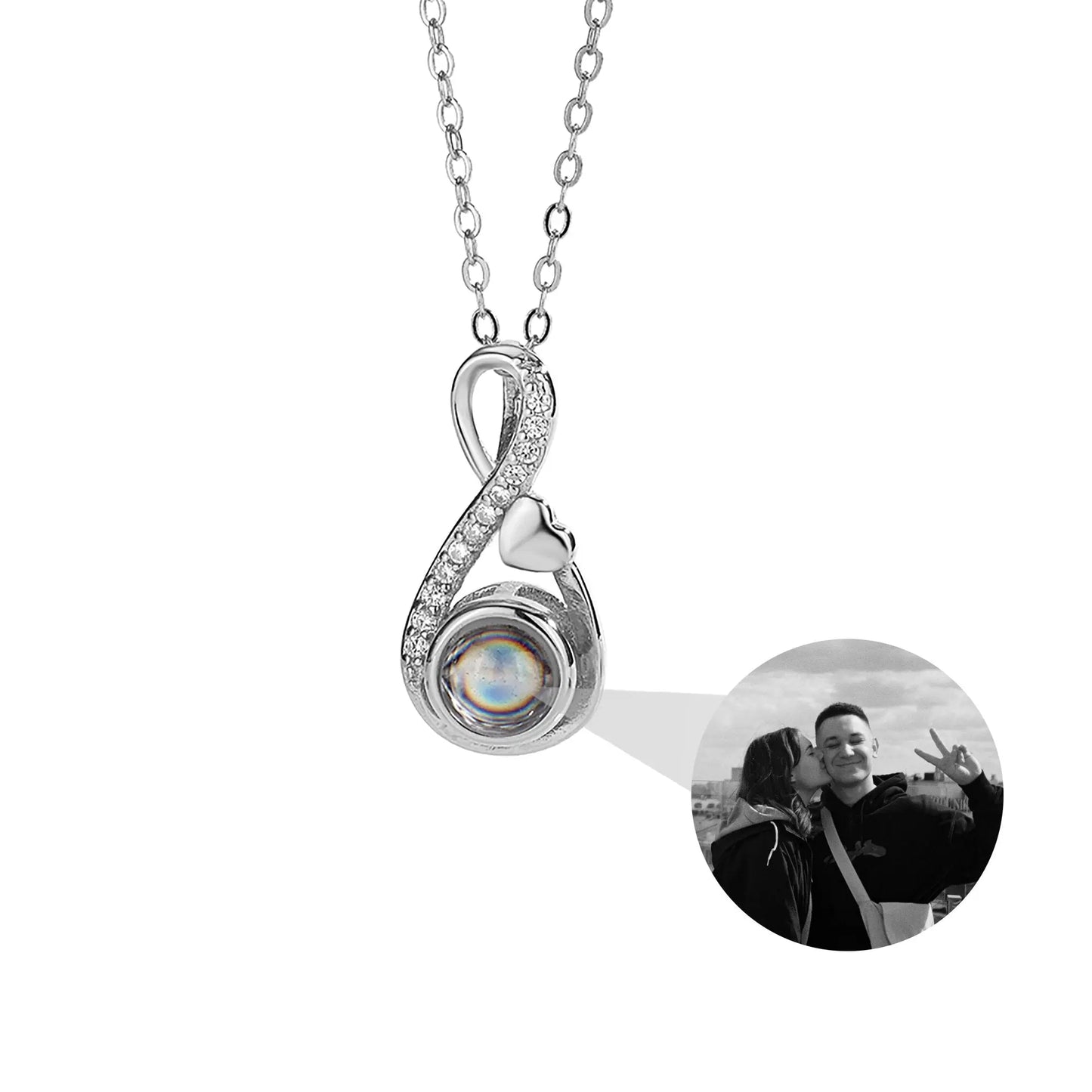 Projection necklace For Customized Photos Romantic Love Memory Wedding Necklace for Women - Blade & Thread