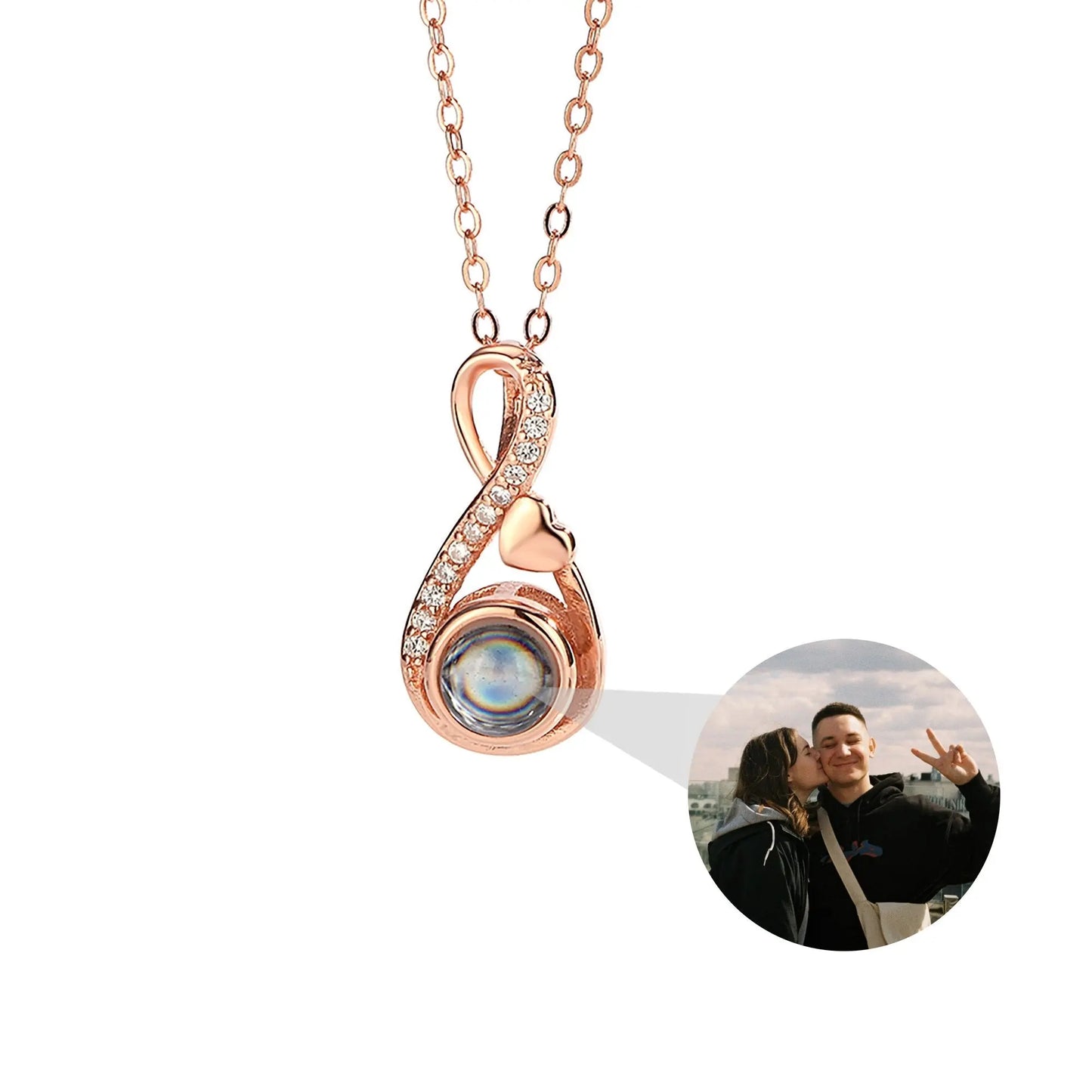 Projection necklace For Customized Photos Romantic Love Memory Wedding Necklace for Women - Blade & Thread