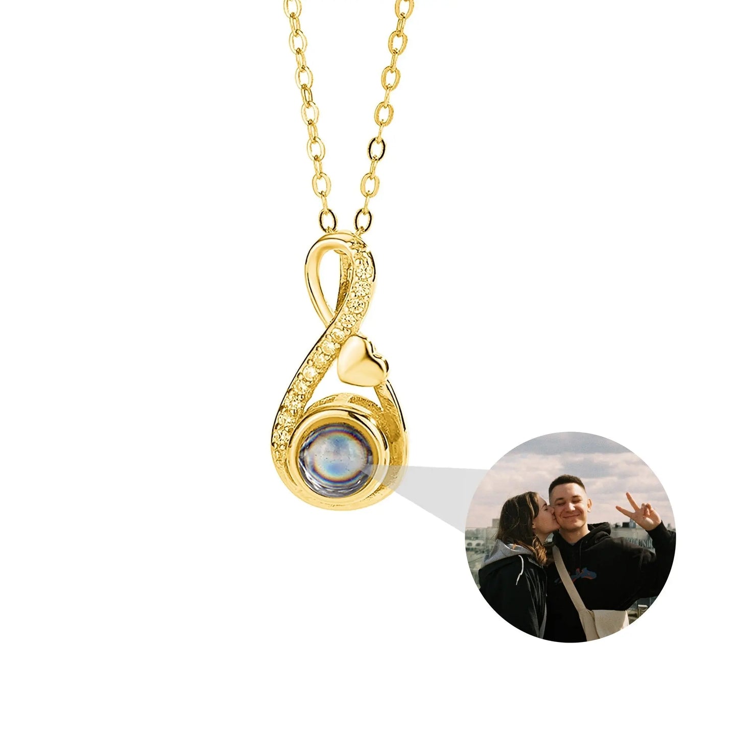 Projection necklace For Customized Photos Romantic Love Memory Wedding Necklace for Women - Blade & Thread