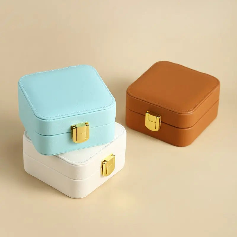 pu leather candy-colored mirror jewelry box - Blade & Thread