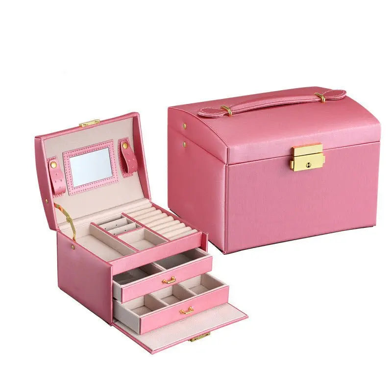 PU leather dustproof large capacity drawer jewelry box - Blade & Thread