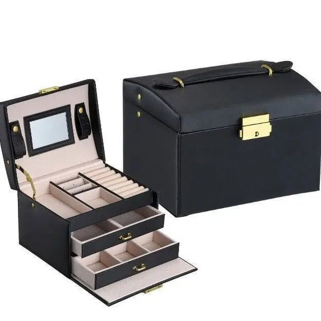 PU leather dustproof large capacity drawer jewelry box - Blade & Thread
