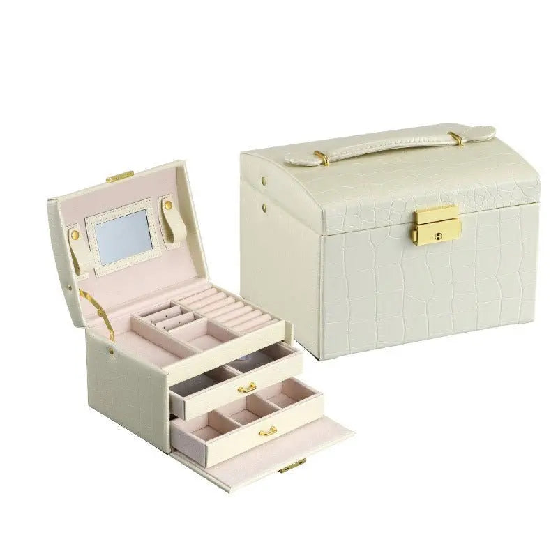 PU leather dustproof large capacity drawer jewelry box - Blade & Thread