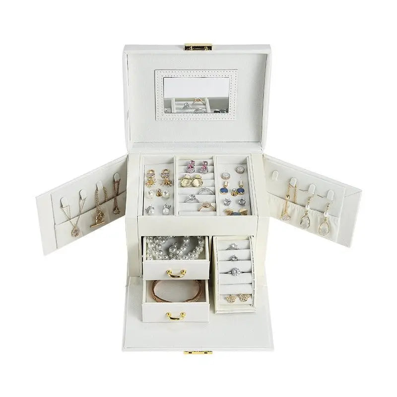 PU leather dustproof large capacity drawer jewelry box - Blade & Thread