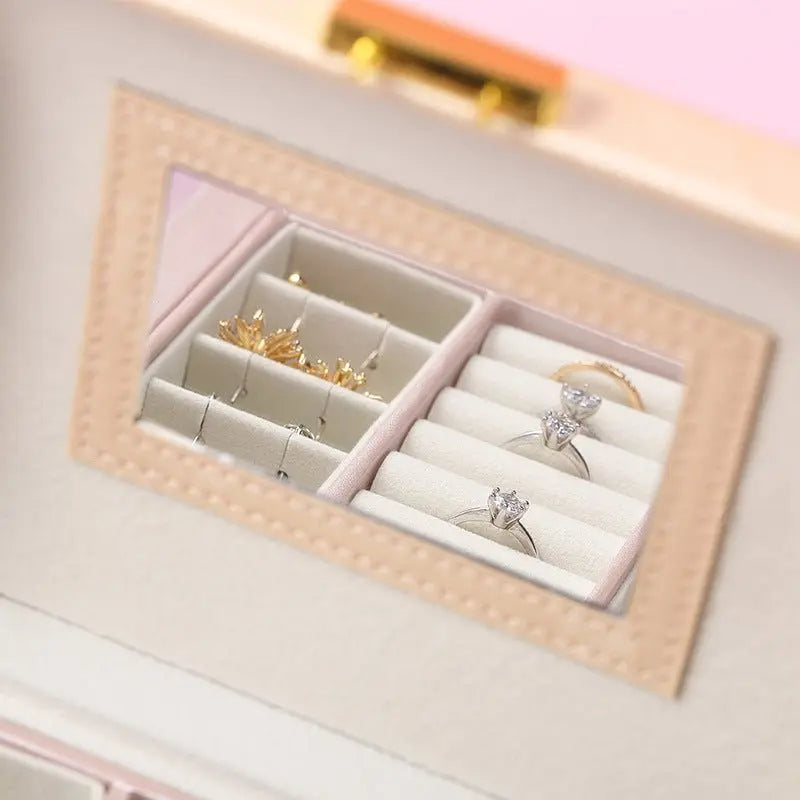 PU leather dustproof large capacity drawer jewelry box - Blade & Thread