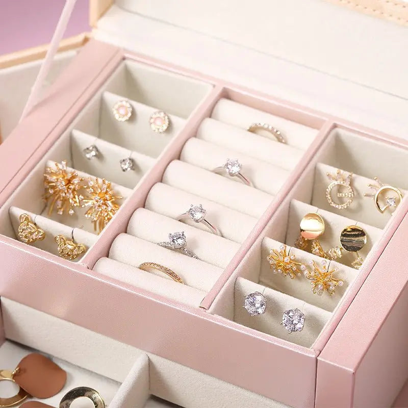 PU leather dustproof large capacity drawer jewelry box - Blade & Thread