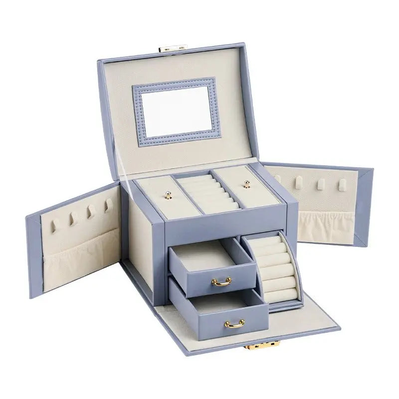 PU leather dustproof large capacity drawer jewelry box - Blade & Thread