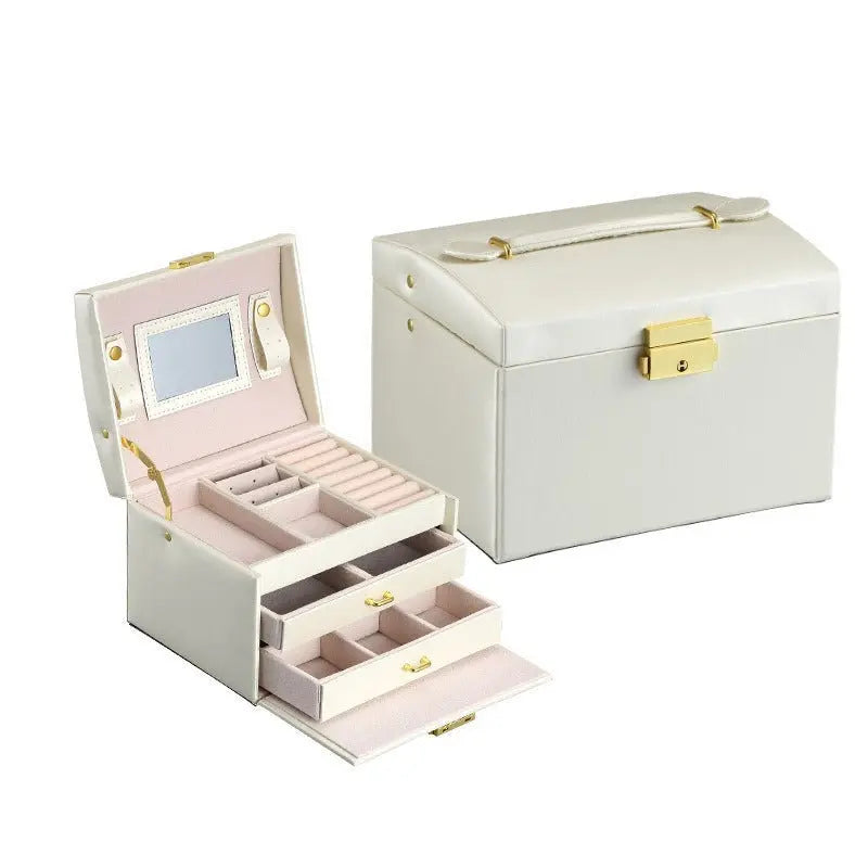 PU leather dustproof large capacity drawer jewelry box - Blade & Thread