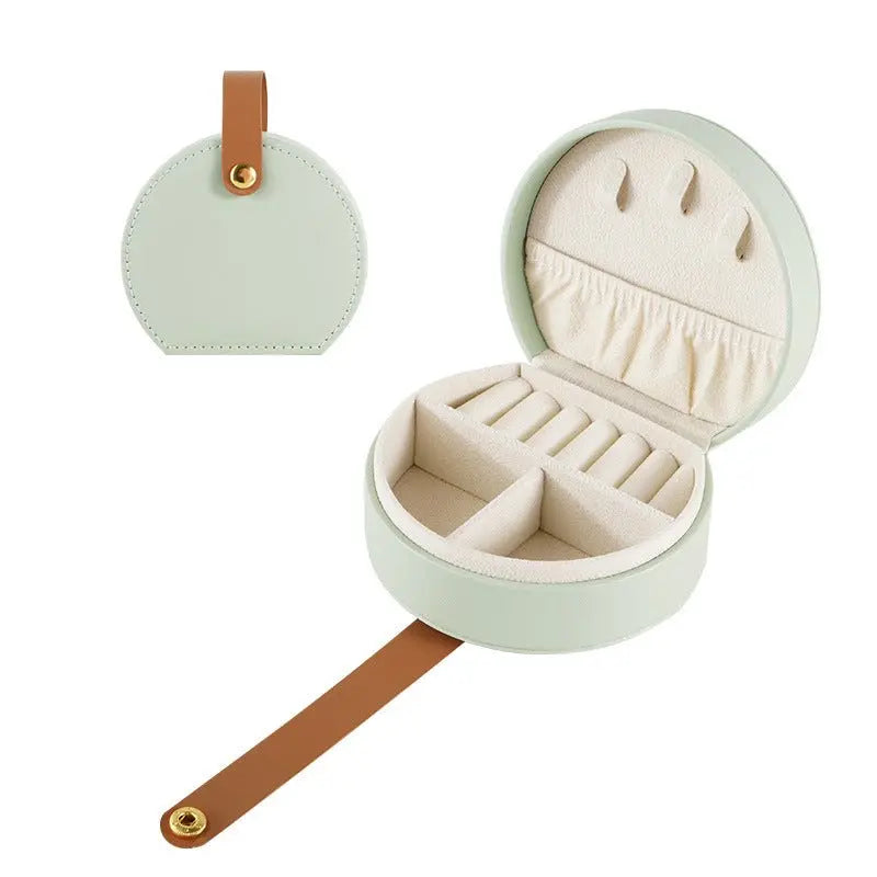 PU leather portable round jewelry box - Blade & Thread