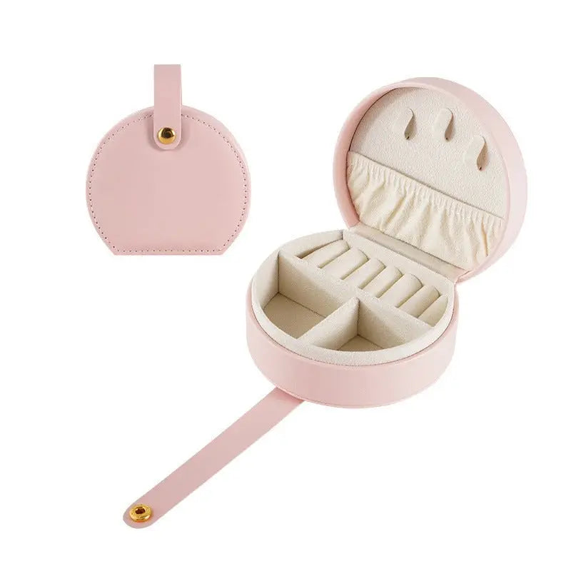 PU leather portable round jewelry box - Blade & Thread