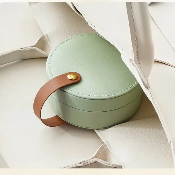 PU leather portable round jewelry box - Blade & Thread