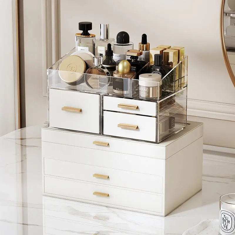 PU leather window multi-layer drawer-style jewelry box - Blade & Thread