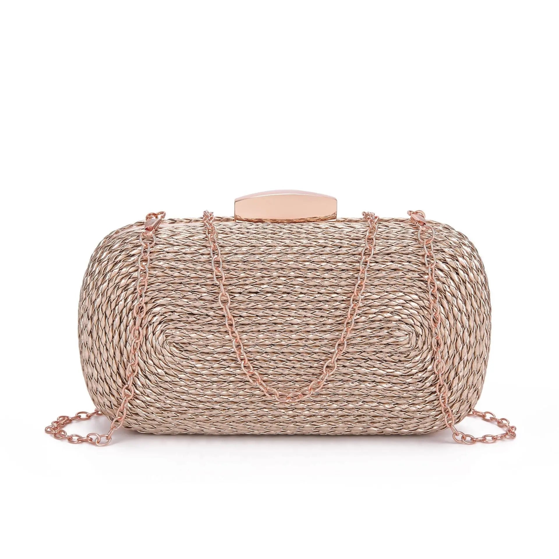 PU women's bag single shoulder woven evening bag - Blade & Thread