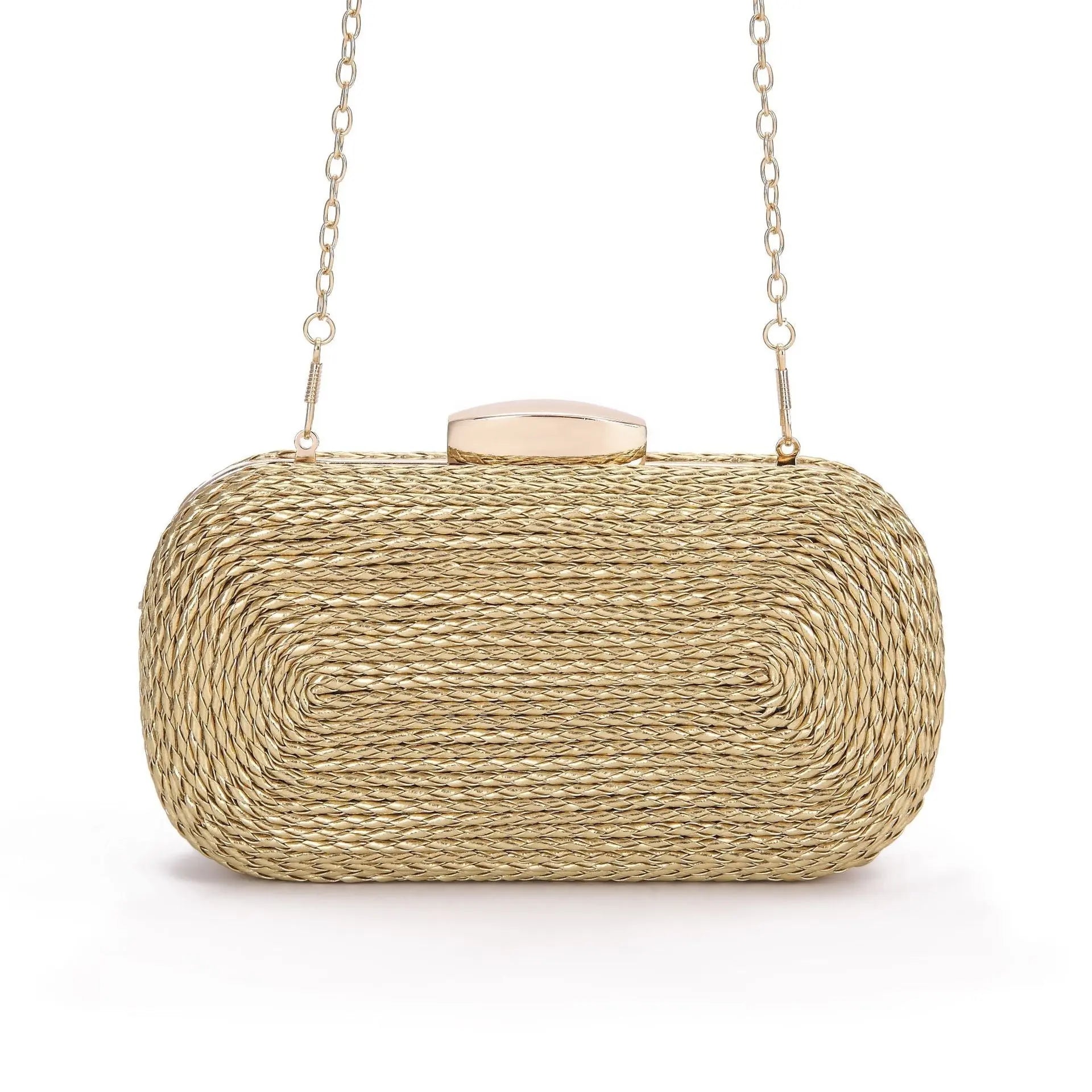 PU women's bag single shoulder woven evening bag - Blade & Thread