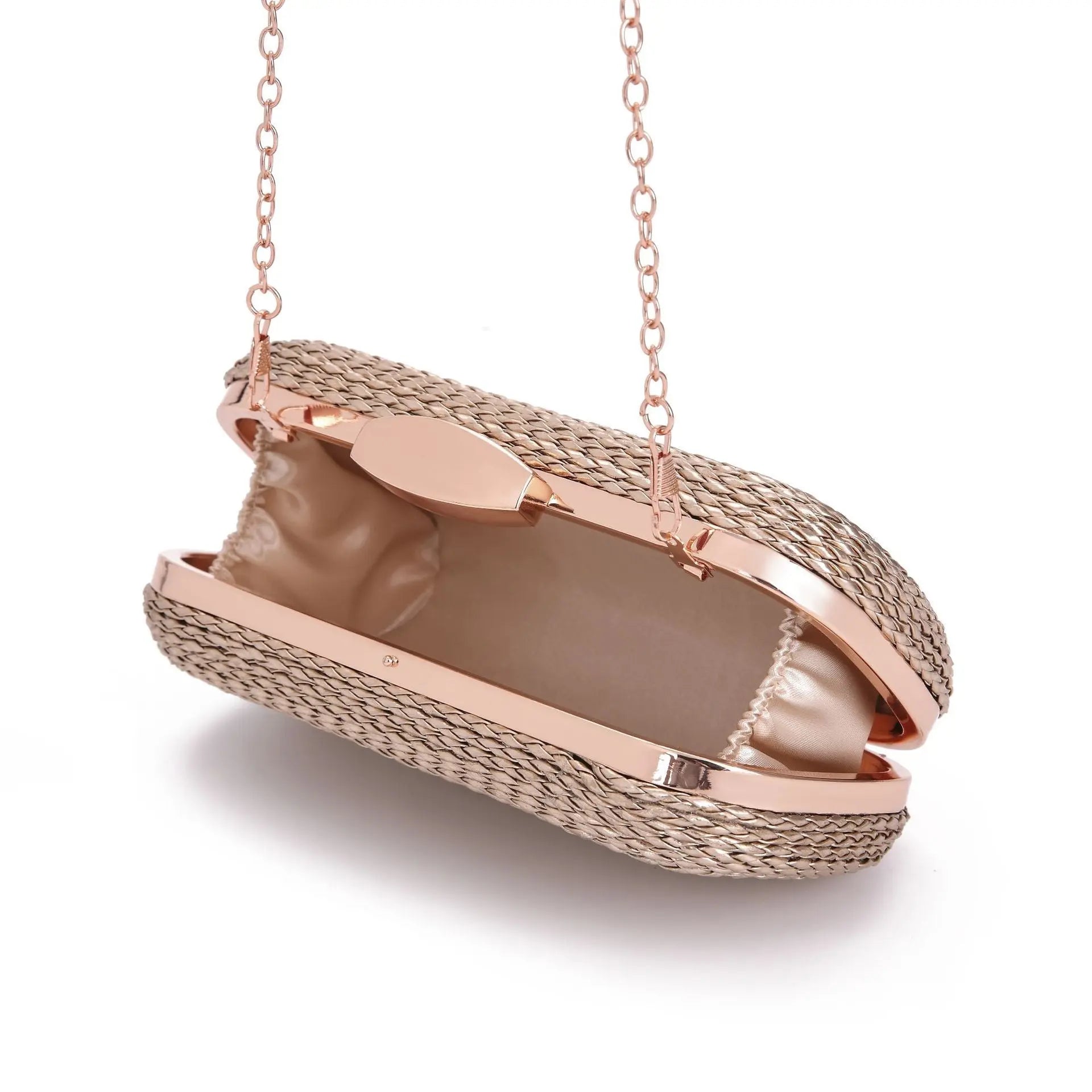 PU women's bag single shoulder woven evening bag - Blade & Thread