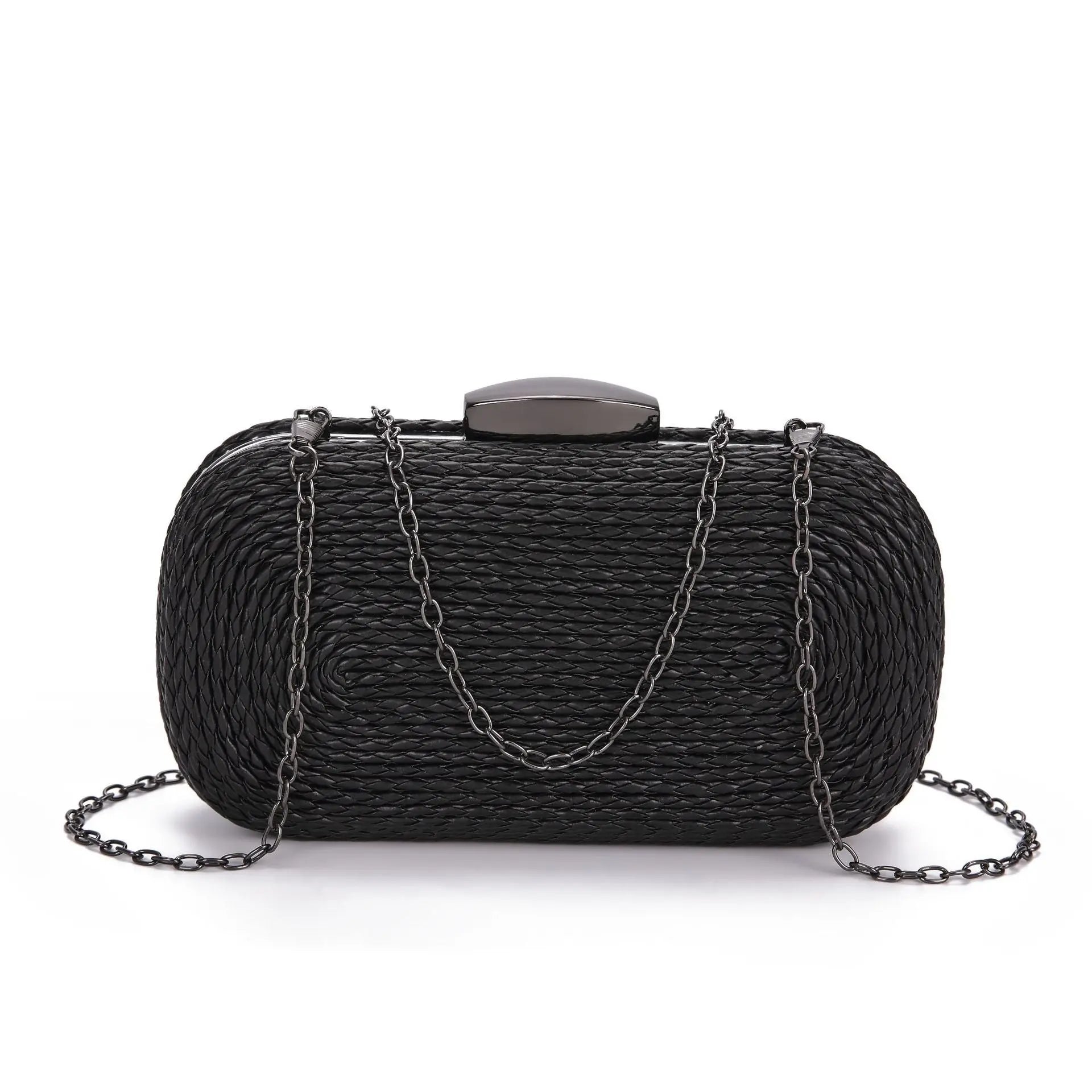 PU women's bag single shoulder woven evening bag - Blade & Thread