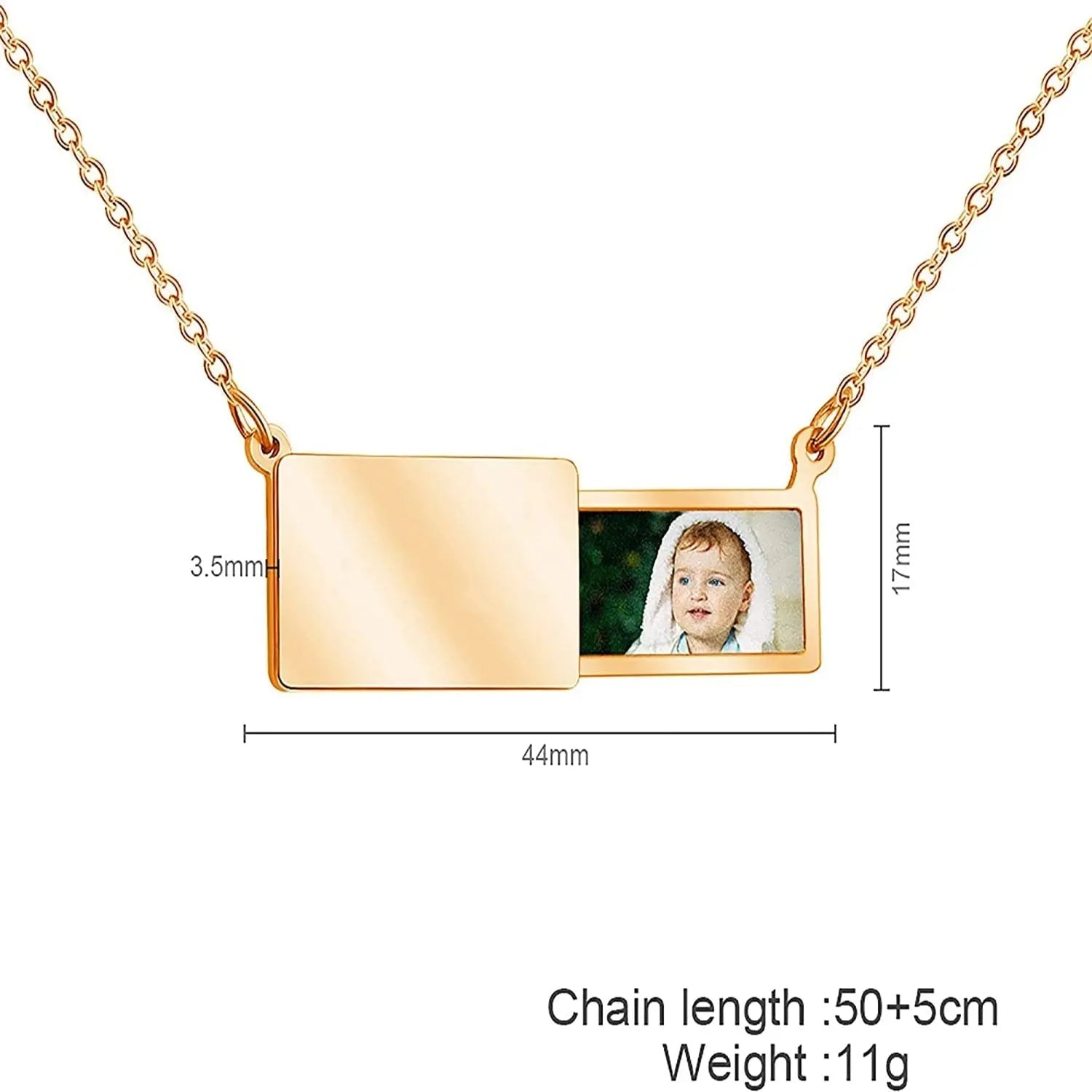 Pull-Out Envelope Necklace Personalized Engraved Photo Locket Unique Pendant - Blade & Thread