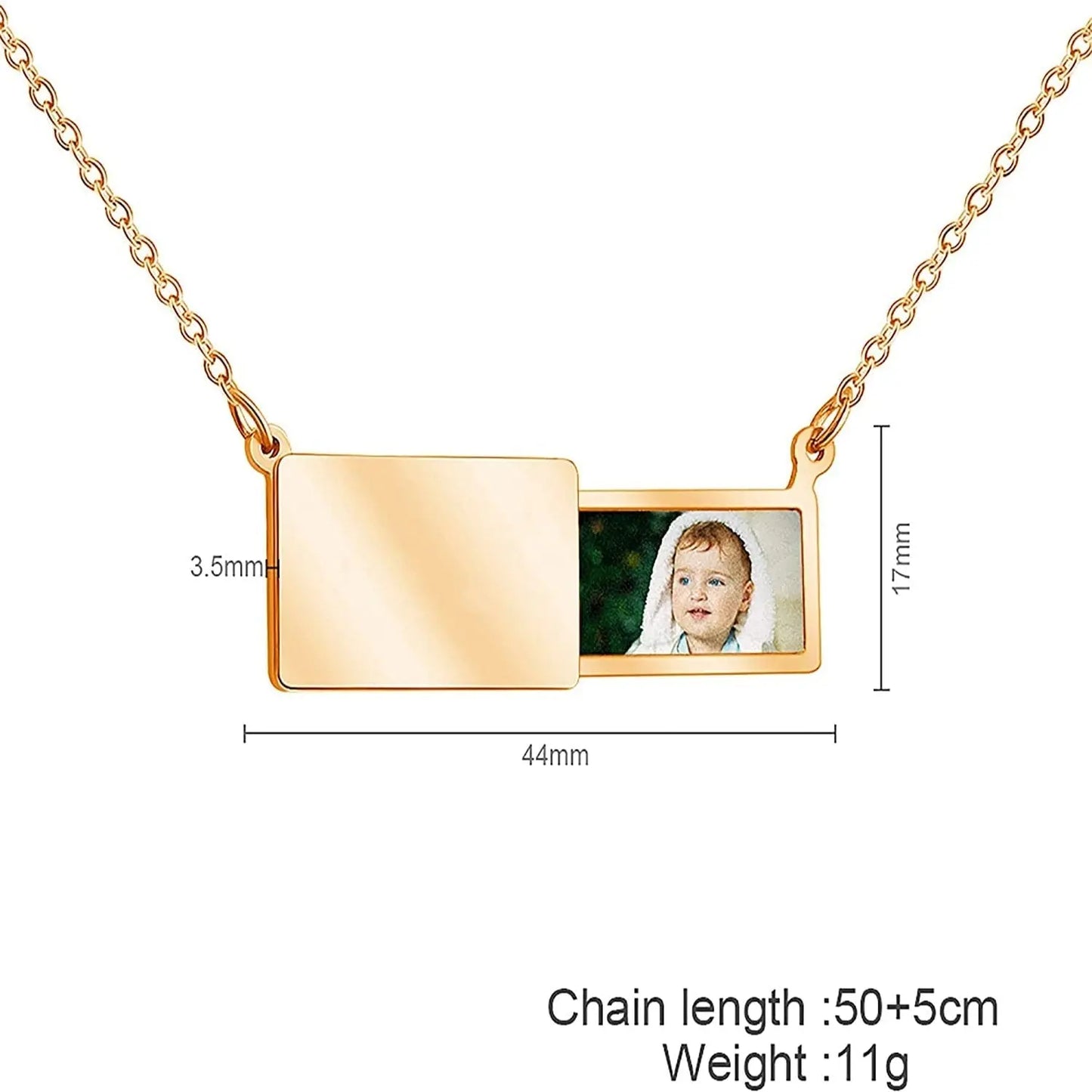 Pull-Out Envelope Necklace Personalized Engraved Photo Locket Unique Pendant - Blade & Thread
