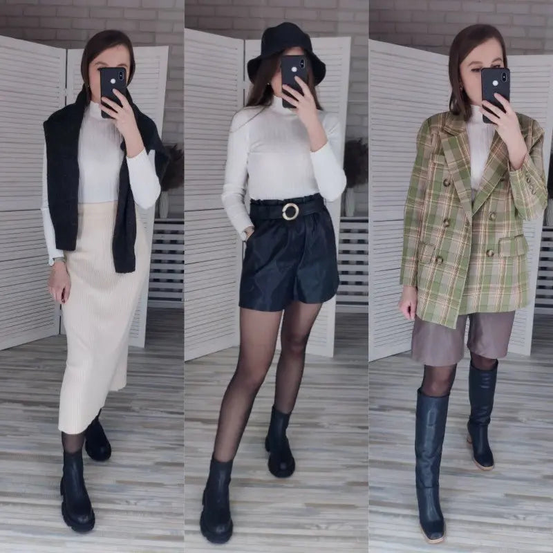 Pullover Ribbed Knitted Sweater Autumn Winter Clothes Women 2021 High Neck Long Sleeve - Blade & Thread