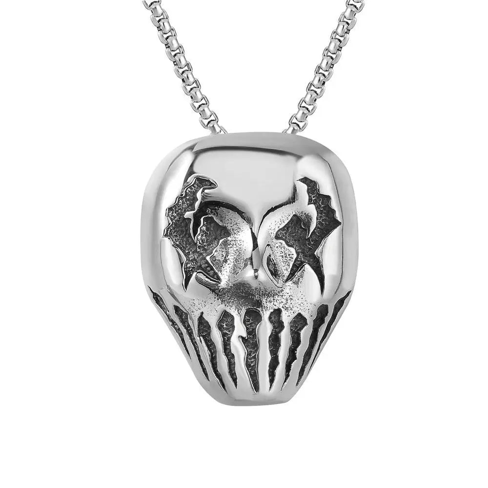 Punk Ghost Skull Mask Pendant Necklace Cool Men's Rock Party Jewelry - Blade & Thread