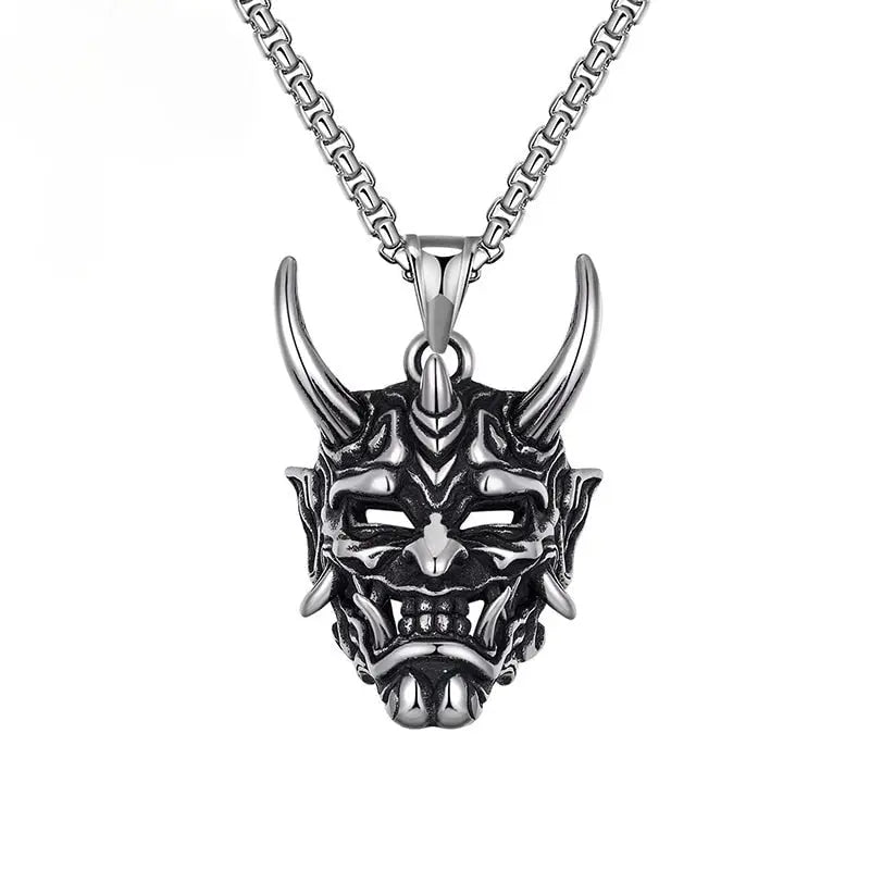 Punk Ghost Skull Mask Pendant Necklace Cool Men's Rock Party Jewelry - Blade & Thread