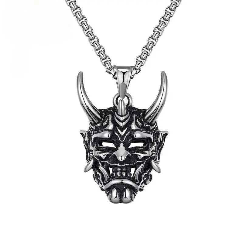 Punk Ghost Skull Mask Pendant Necklace Cool Men's Rock Party Jewelry - Blade & Thread
