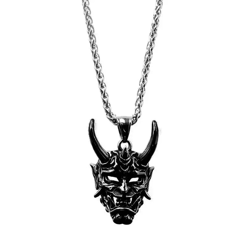 Punk Ghost Skull Mask Pendant Necklace Cool Men's Rock Party Jewelry - Blade & Thread