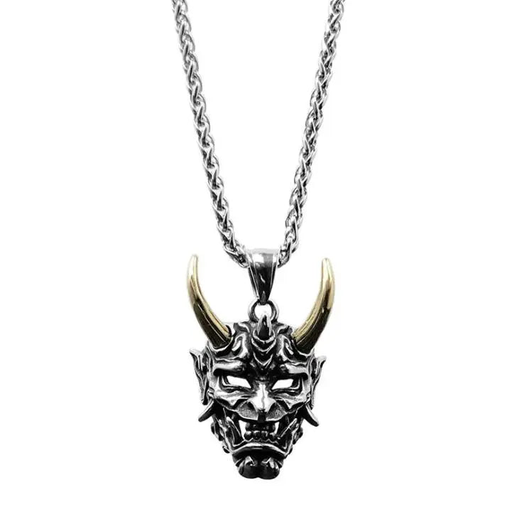 Punk Ghost Skull Mask Pendant Necklace Cool Men's Rock Party Jewelry - Blade & Thread