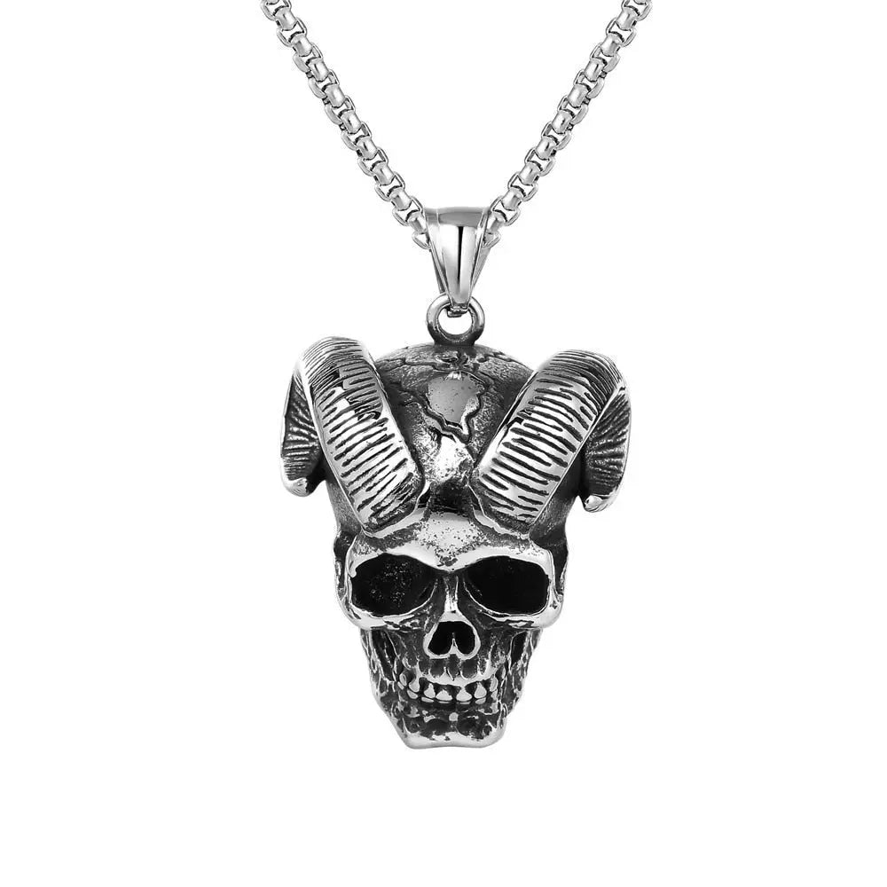 Punk Ghost Skull Mask Pendant Necklace Cool Men's Rock Party Jewelry - Blade & Thread