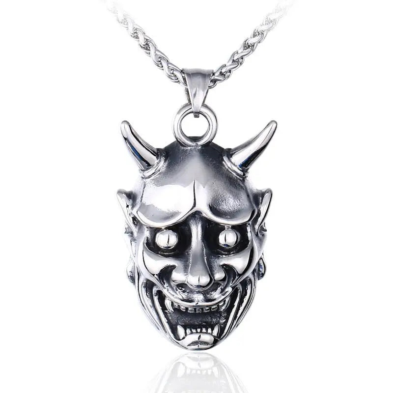 Punk Ghost Skull Mask Pendant Necklace Cool Men's Rock Party Jewelry - Blade & Thread