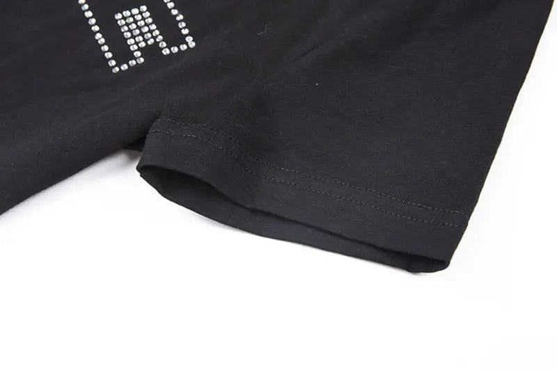 Punk Vintage Rhinestone Spider Goth Graphic T Shirt Women Y2k Style Crop Top O-neck Tshirt - Blade & Thread