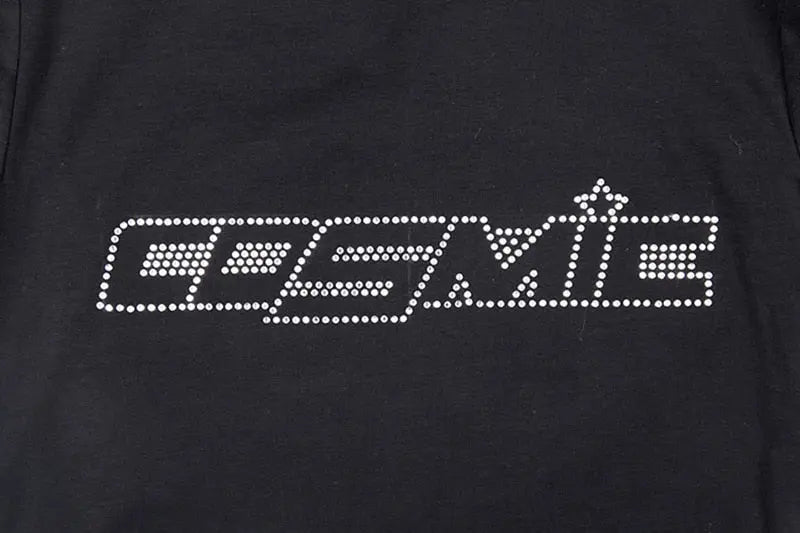 Punk Vintage Rhinestone Spider Goth Graphic T Shirt Women Y2k Style Crop Top O-neck Tshirt - Blade & Thread