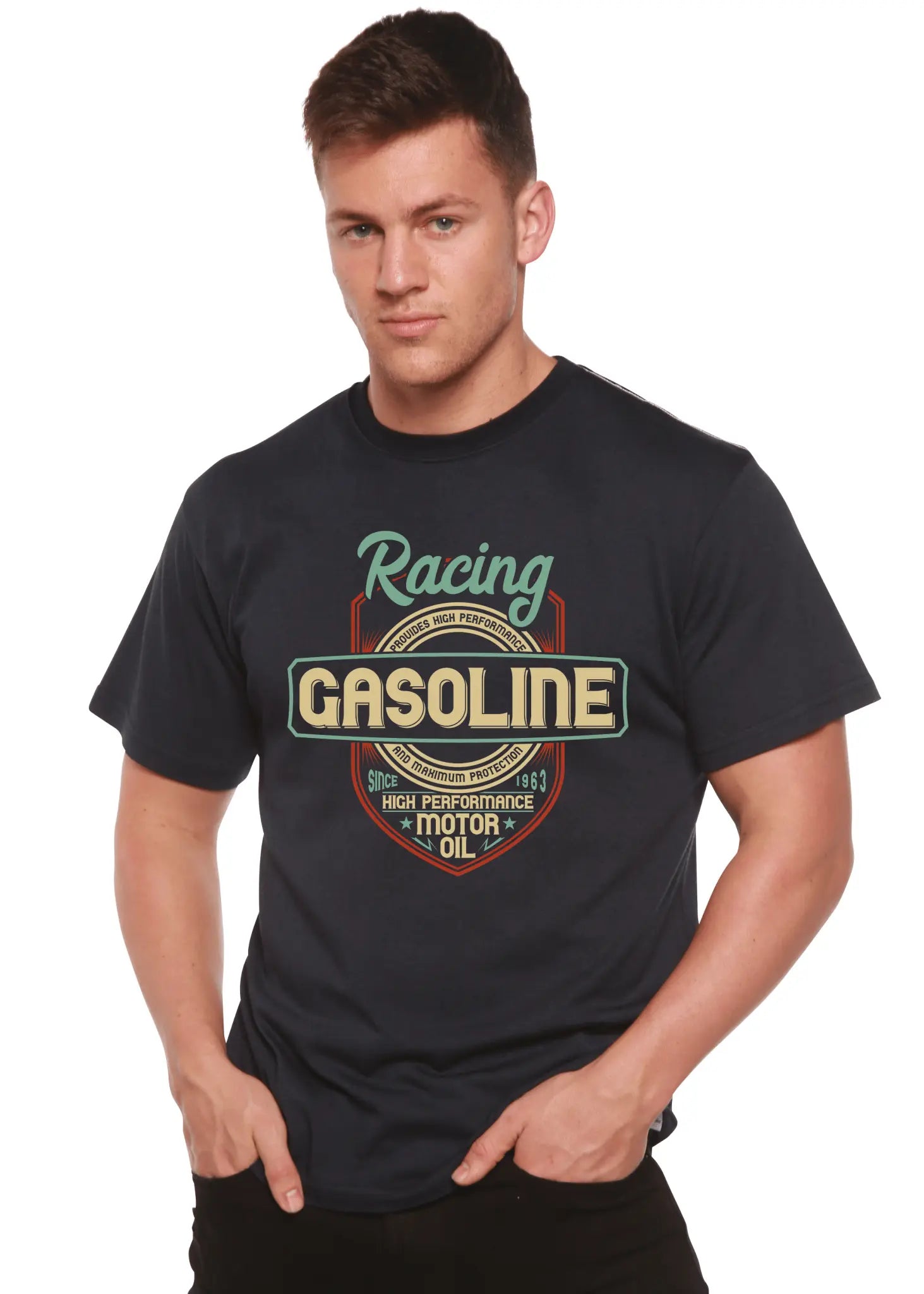 Racing Men's Bamboo Viscose/Organic Cotton Short Sleeve Graphic T-Shirt - Blade & Thread